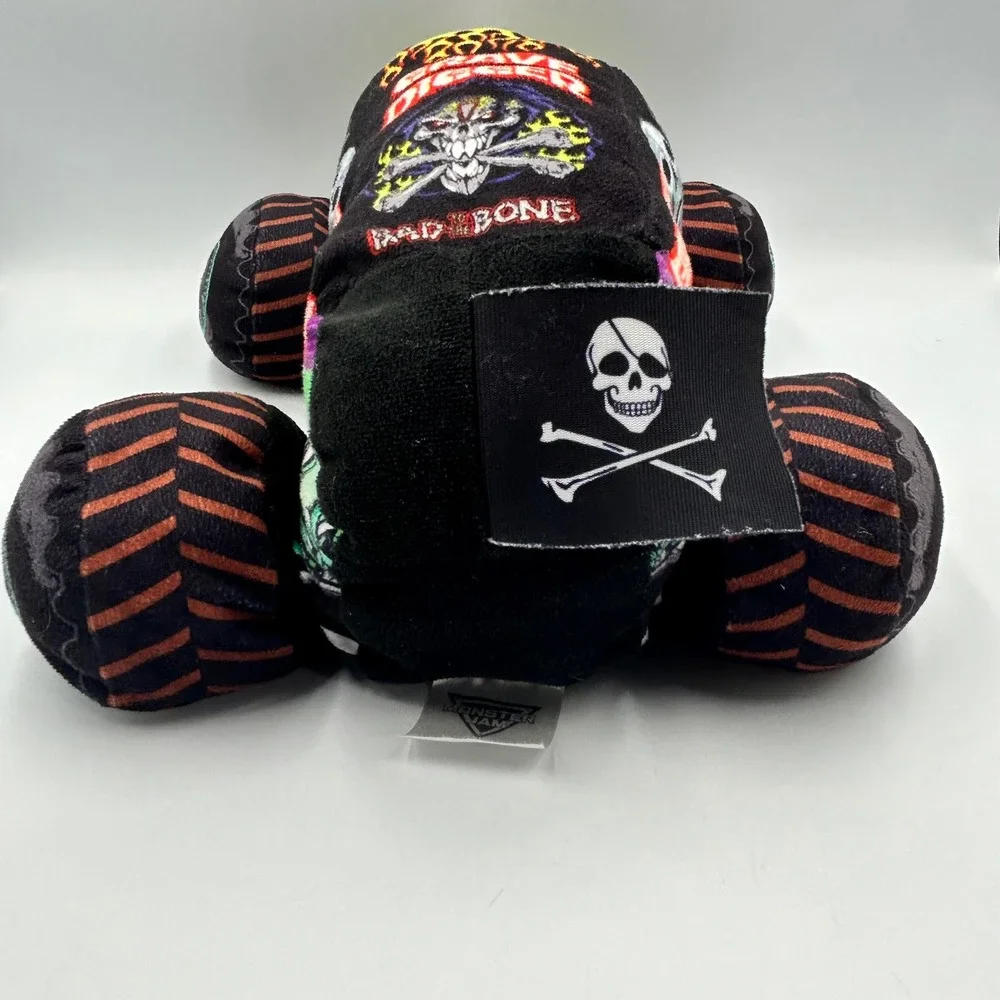 Monster Jam Grave Digger Plush Truck Flame Skull EUC 14 x 11 x 6 Inch